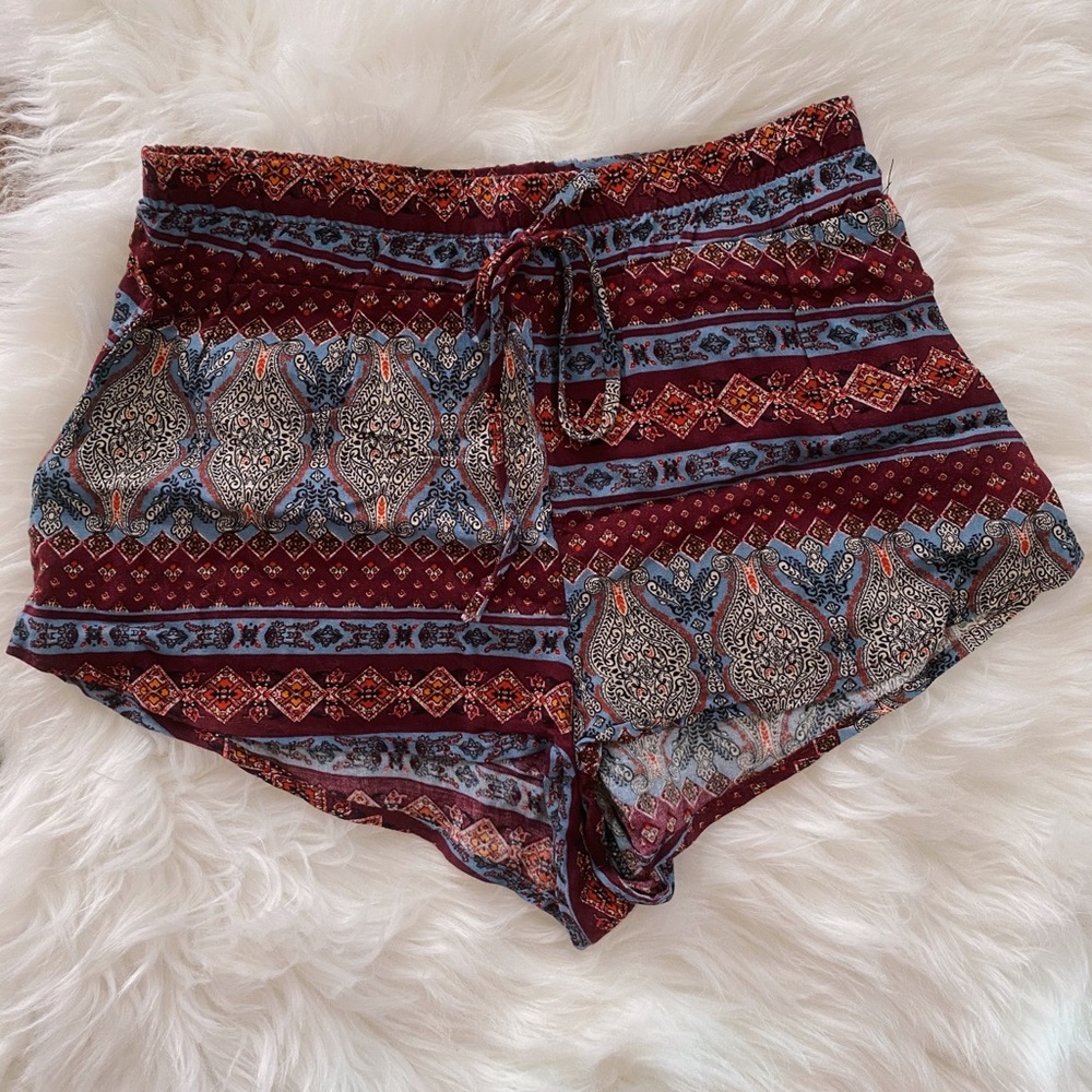 Red Tribal Print shorts